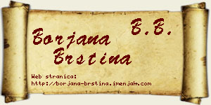 Borjana Brstina vizit kartica